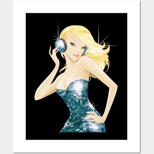 GLAMOUR DISCO GIRL  - clubbing edition Wall Art by BACK TO THE 90´S